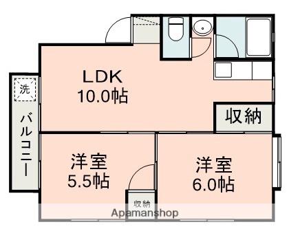 シャイン東原 A(2LDK/1階)の間取り写真