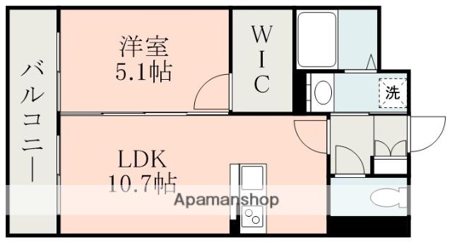 ミリーサ菊陽(1LDK/5階)の間取り写真