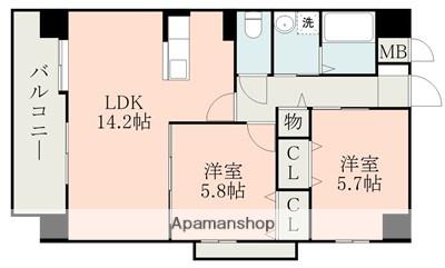 モルトヴィヴァーチェ(2LDK/7階)の間取り写真