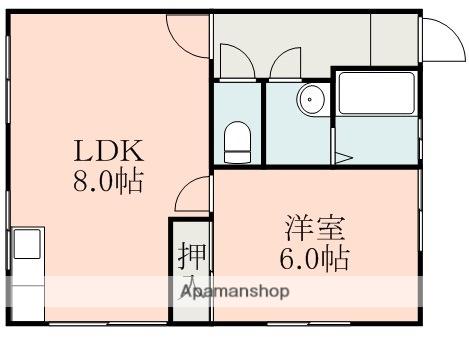 クローバーハイツ(1LDK/1階)の間取り写真