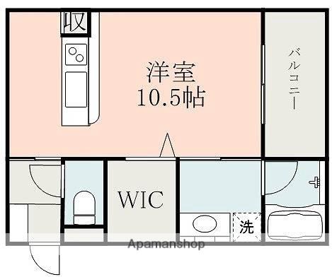 ラ・ポルテ菊陽(ワンルーム/1階)の間取り写真