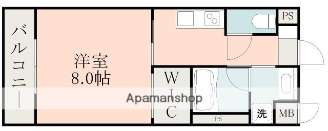 ラ・シック大津北(1K/4階)の間取り写真