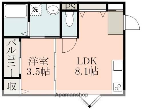 AGRESTE(1LDK/2階)の間取り写真