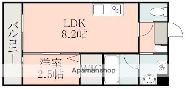 ラ・シック大津グランドヒルズノース(1LDK/2階)の間取り写真