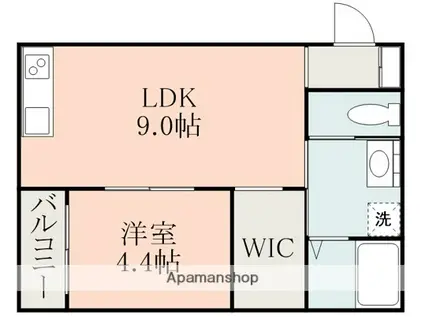 GRAND CRU CLASSE大津Ⅱ(1LDK/2階)の間取り写真