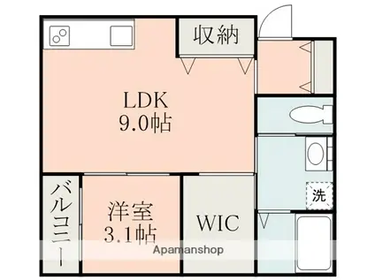 GRAND CRU CLASSE大津Ⅱ(1LDK/2階)の間取り写真