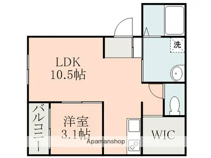 MAJOR大津Ⅱ(1LDK/1階)の間取り写真