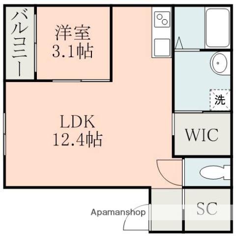 MAJOR大津(1LDK/2階)の間取り写真