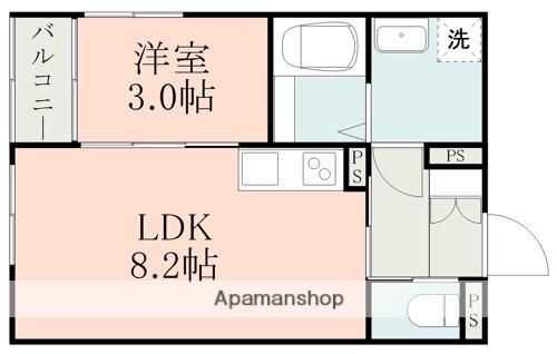 M.S FELIZ合志(1LDK/2階)の間取り写真
