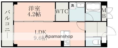 フラワーラブⅡ(1LDK/4階)の間取り写真