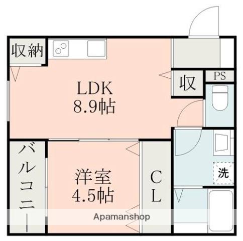 オルテンシア大津(1LDK/1階)の間取り写真