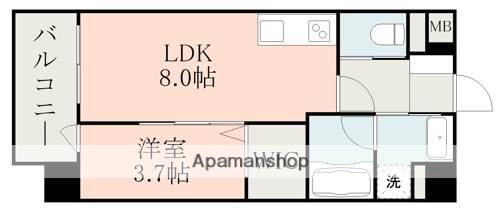 ラ・シック菊池Ⅱ(1LDK/2階)の間取り写真