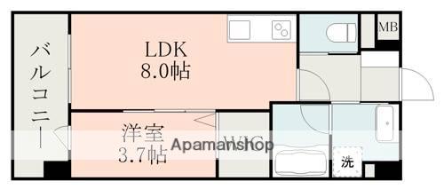 ラ・シック菊池Ⅱ(1LDK/3階)の間取り写真
