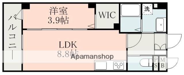 フォーエス武蔵ヶ丘北サウス(1LDK/2階)の間取り写真