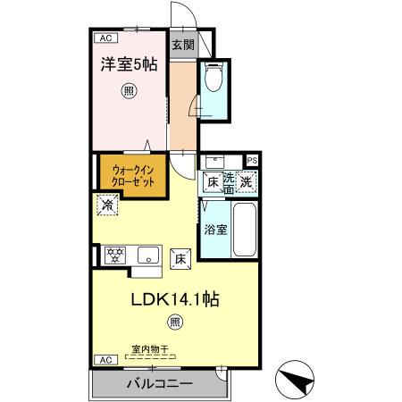 TORISIA VT (1LDK/1階)の間取り写真