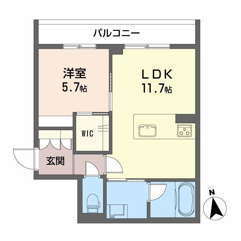 CARREFOUR菊陽(1LDK/2階)の間取り写真