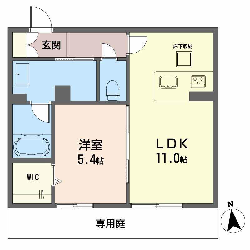 ヴェルメゾン須屋(1LDK/1階)の間取り写真