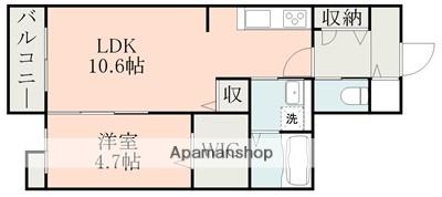 RIZELL B(1LDK/2階)の間取り写真