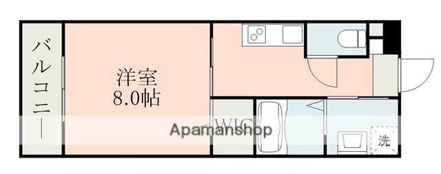 ラ・シック大津Ⅱ(1K/1階)の間取り写真