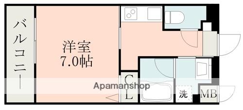 ラ・シック菊陽Ⅲ(1K/5階)の間取り写真