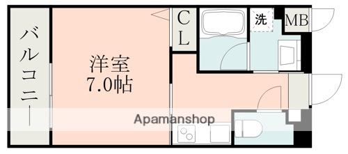 ラ・シック菊陽Ⅲ(1K/1階)の間取り写真