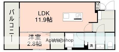 ラ・シック光の森駅Ⅱ(1LDK/2階)の間取り写真
