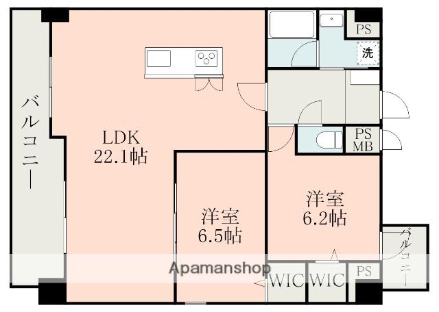 ELGRAND菊陽Ⅱ(2LDK/11階)の間取り写真