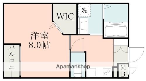 ラ・シック菊陽Ⅳ(1K/1階)の間取り写真