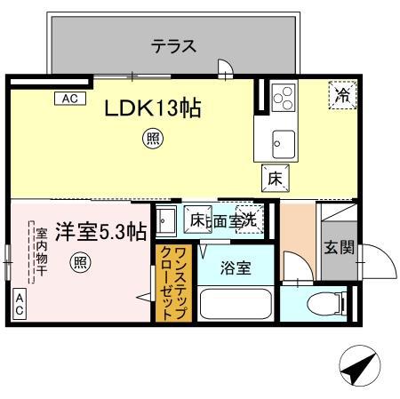 SARASA(1LDK/1階)の間取り写真