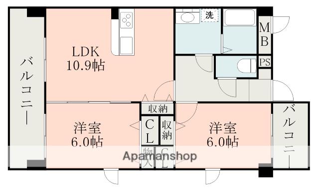 SKY＇FLEET(2LDK/1階)の間取り写真