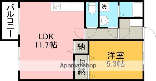 コーポネオC棟(1LDK/1階)の間取り写真