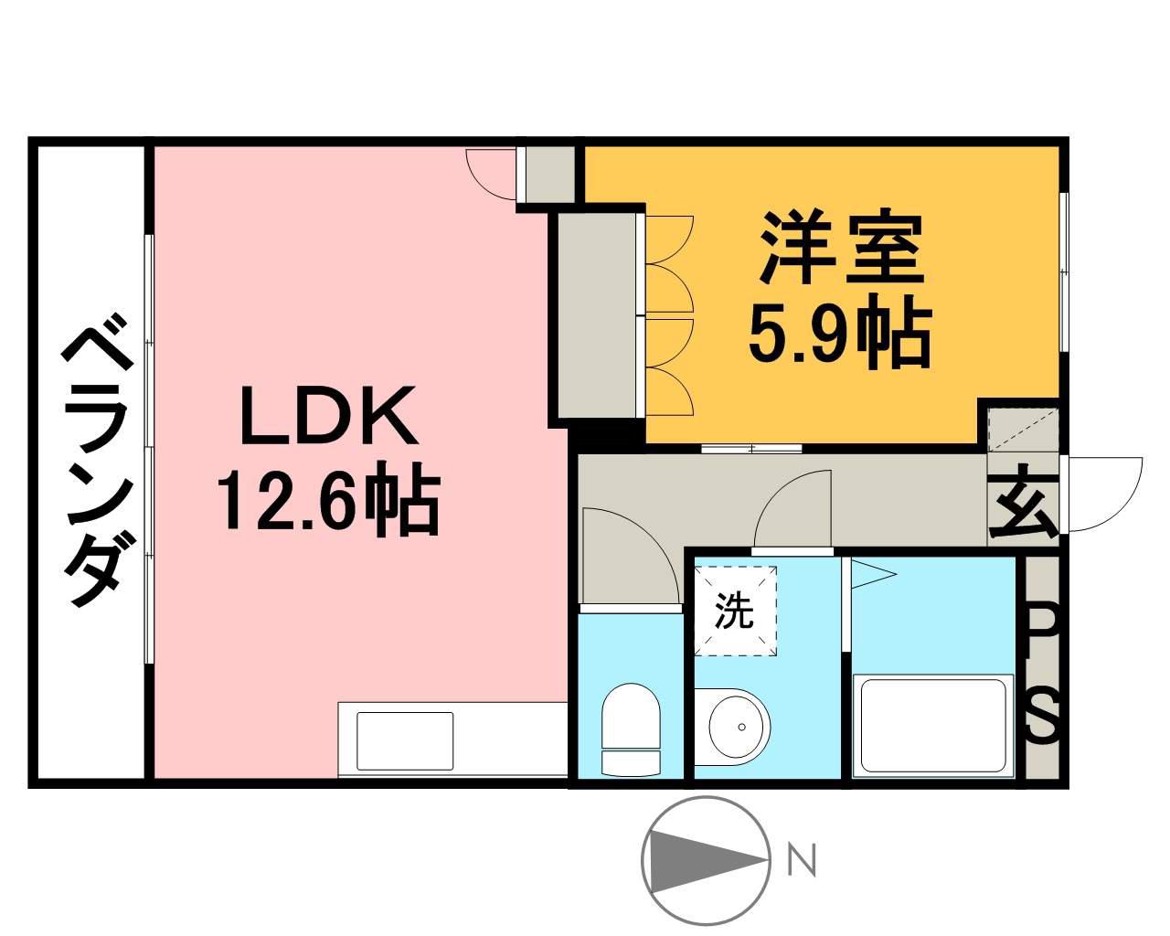 フェリスタス(1LDK/1階)の間取り写真