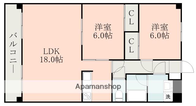 ファミーユ飛田(2LDK/2階)の間取り写真