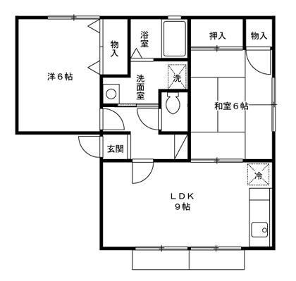 セジュールさかえ(2LDK/1階)の間取り写真