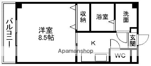 クイーンズタワーソレイユ(1K/5階)の間取り写真