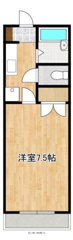 モイセス花立A棟(1K/1階)の間取り写真