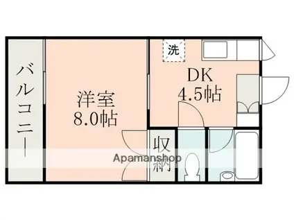 RICH弐番館(1DK/2階)の間取り写真