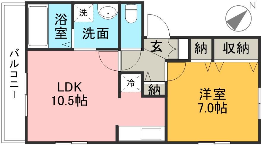 エスペランサ(1LDK/1階)の間取り写真
