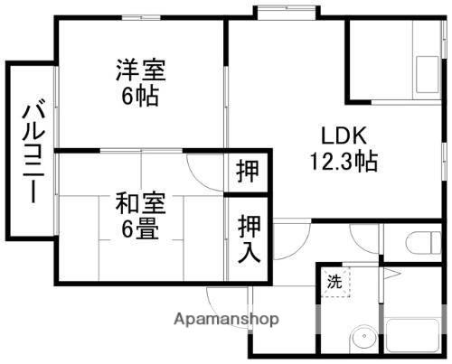 アビタシオン池田 A棟(2LDK/2階)の間取り写真