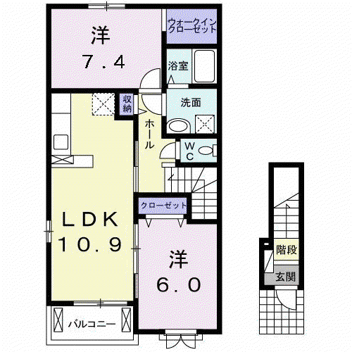 LEGAZONⅡ(2LDK/2階)の間取り写真