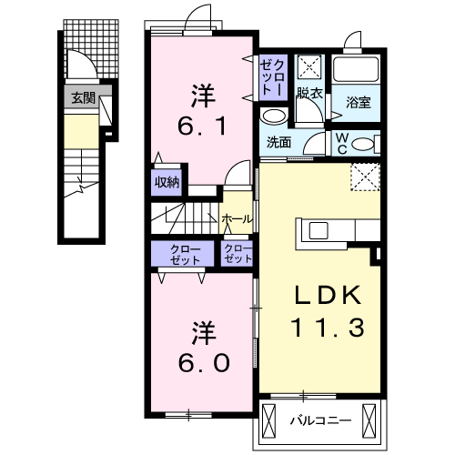 アルバーダ・MⅠ(2LDK/2階)の間取り写真