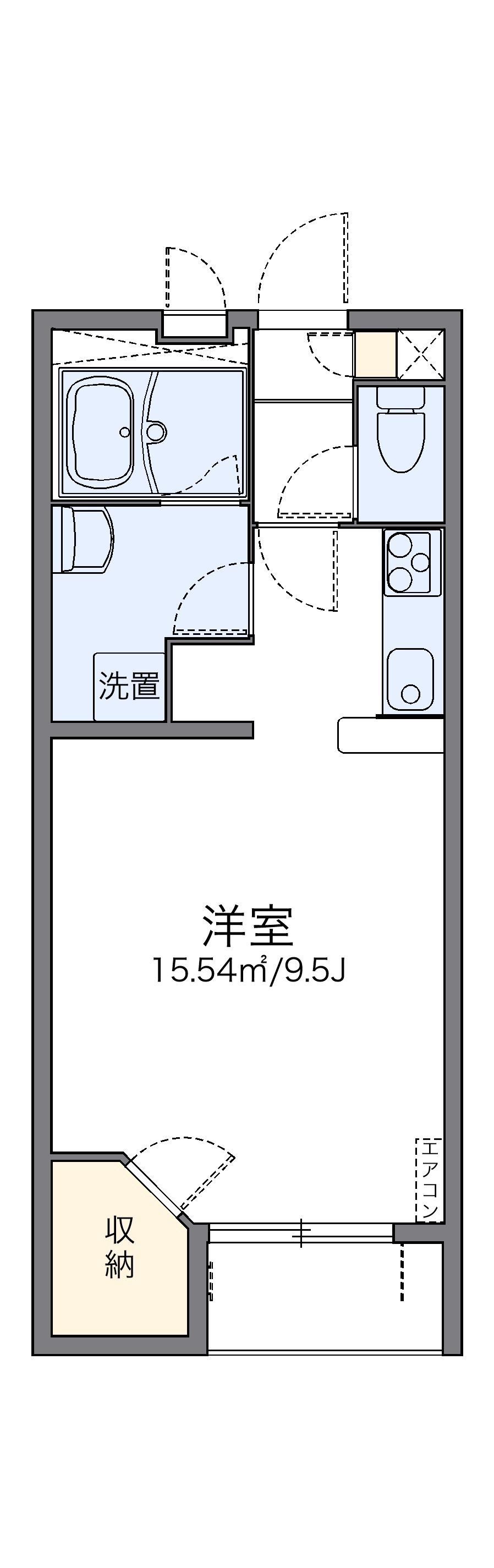 レオネクストSUNU(1K/2階)の間取り写真