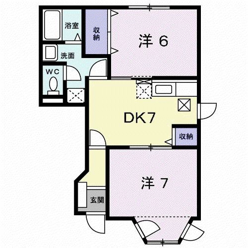 エトワール(2DK/1階)の間取り写真