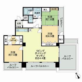 ライオンズマンション上通(3SLDK/11階)の間取り写真