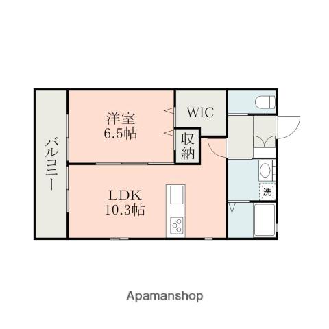 COCO水前寺(1LDK/1階)の間取り写真