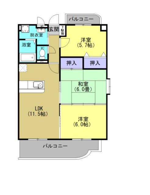 CIRUELA須屋(3LDK/1階)の間取り写真