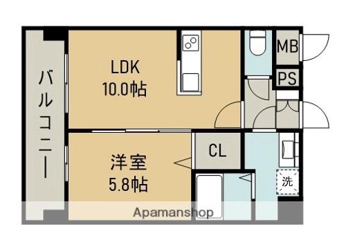 グランフィオーレ高平(1LDK/8階)の間取り写真