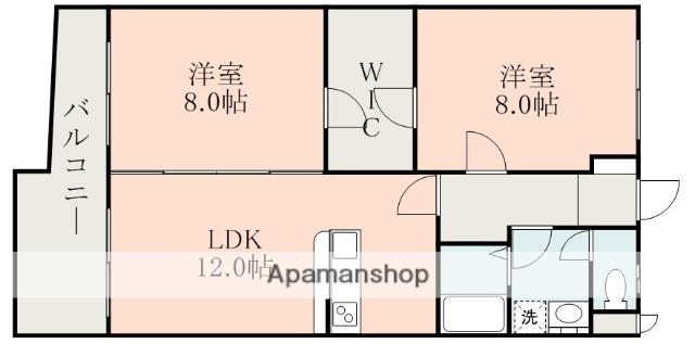レックスフォート北熊本(2LDK/1階)の間取り写真