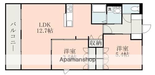 エミネント出仲間(2LDK/2階)の間取り写真