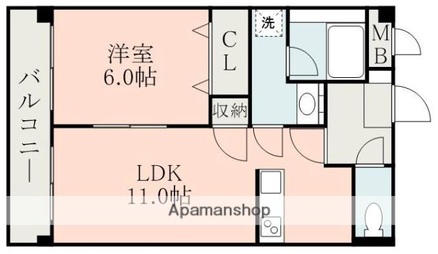 クレストラフィーネ(1LDK/1階)の間取り写真